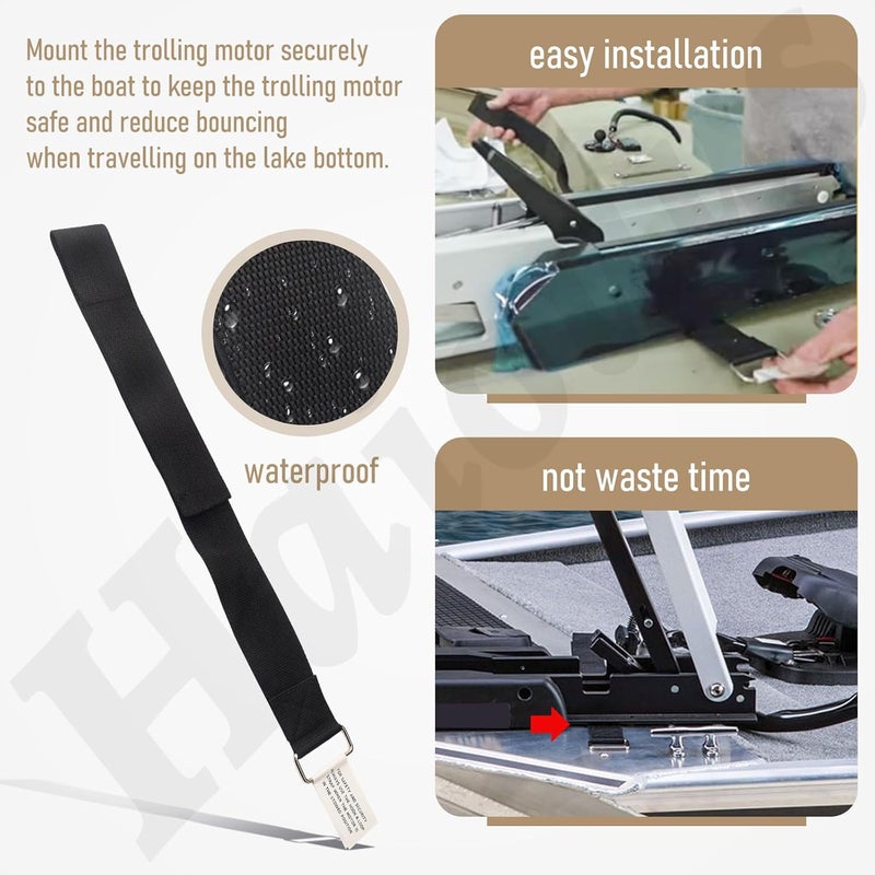 Haiouus 2773806 Strap Hold Down Replacement Compatible With Minn Kota Trolling Motor Strap, 33" Hold Down Strap for Minn Kota Fortrex, Powerdrive, Ultex Trolling Motor - Image 2
